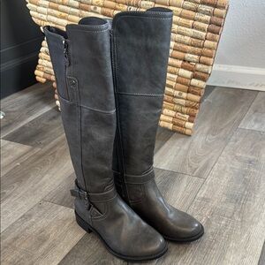 G by Guess Black Combat Moto Boots with Zipper